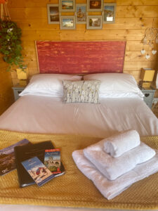Glamping Hut king size bed